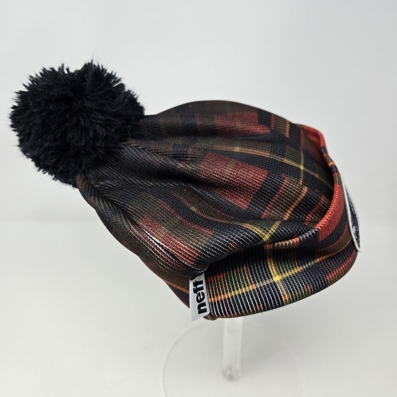 NEFF X DISNEY COLLECTION BLUE PLAID POM POM BEANIE HAT DISNEY VILLIANS UNISEX OS - Picture 5 of 9